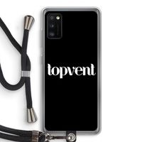 Topvent Zwart: Samsung Galaxy A41 Transparant Hoesje met koord