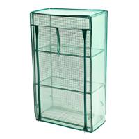 Pro Garden broeikas/kweekkas - 80 x 46 x 24 cm - groen/transparant - moestuin - 3 etages