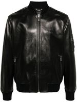 Versace veste bomber en cuir - Noir