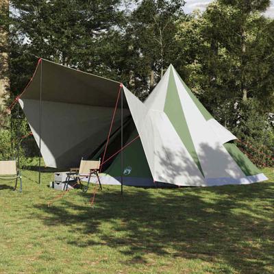 Familie Tipi Tent met dak Groen en beige 510 x 690 x 330 cm