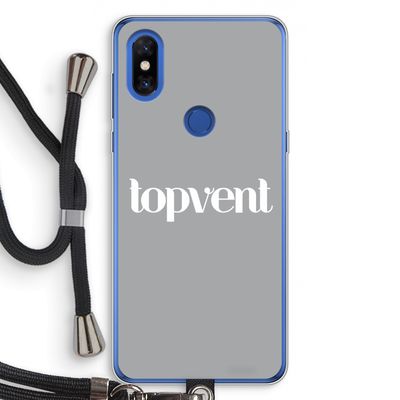 Topvent Grijs Wit: Xiaomi Mi Mix 3 Transparant Hoesje met koord