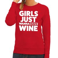 Girls just wanna have Wine fun sweater rood voor dames 2XL  -