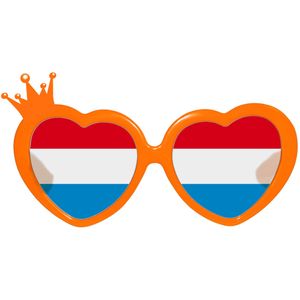 Oranje bril met hartjes montuur