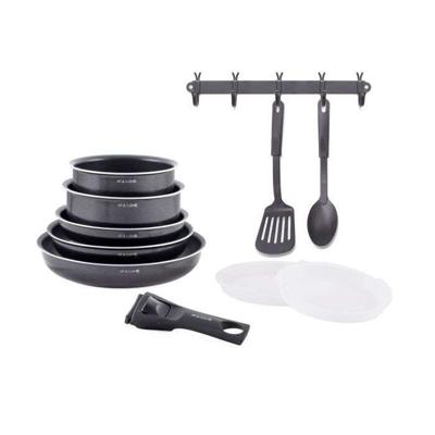 Kookgerei - Alle warmtebronnen inclusief inductie - ART & CUISINE - AC1083 - Aluminium - 10 stuks - Zwart