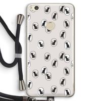 Miauw: Huawei Ascend P8 Lite (2017) Transparant Hoesje met koord