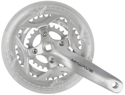 M-Wave crankset 26/38/48t 170mm vlak +0mm 7-8sp met kettingrand zilver