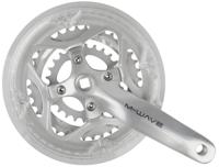 M-Wave crankset 26/38/48t 170mm vlak +0mm 7-8sp met kettingrand zilver