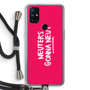 Neuters (roze): OnePlus Nord N10 5G Transparant Hoesje met koord