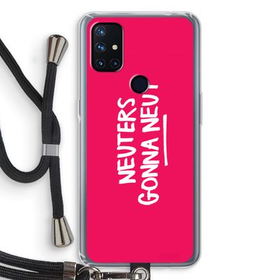 Neuters (roze): OnePlus Nord N10 5G Transparant Hoesje met koord