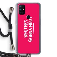 Neuters (roze): OnePlus Nord N10 5G Transparant Hoesje met koord