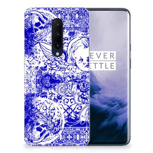 Silicone Back Case OnePlus 7 Pro Angel Skull Blauw