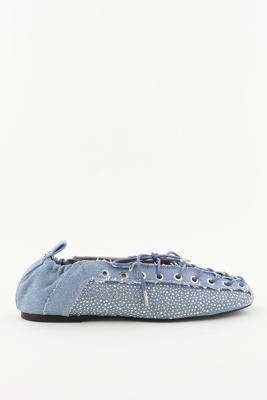 Ganni ballerina&apos;s S2913 faded denim