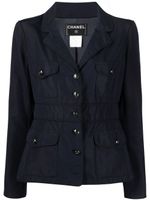 CHANEL Pre-Owned veste boutonnée en soie (2007) - Bleu - thumbnail