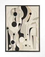 Urban Cotton Wandkleed 'Toulouse' 80 x 110cm in Floating Frame - black