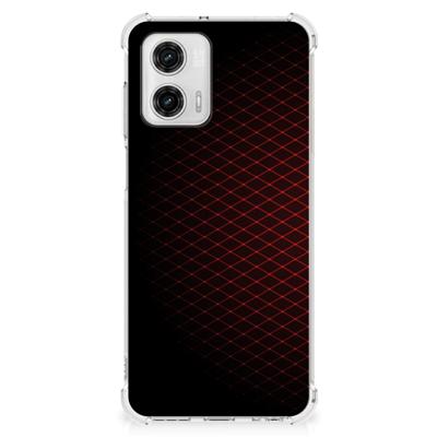 Motorola Moto G73 Doorzichtige Silicone Hoesje Geruit Rood Motorola Moto G73 Doorzichtige Silicone Hoesje Geruit Rood