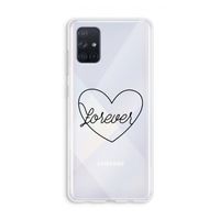Forever heart black: Galaxy A71 Transparant Hoesje