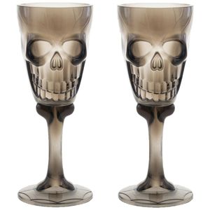 Halloween drinkbeker/kelk - 2x - horror thema - 15 cm - plastic - carnaval/verkleed artikel