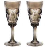 Halloween drinkbeker/kelk - 2x - horror thema - 15 cm - plastic - carnaval/verkleed artikel