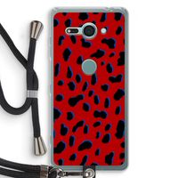 Red Leopard: Sony Xperia XZ2 Compact Transparant Hoesje met koord