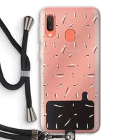 Hipster stripes: Samsung Galaxy A20e Transparant Hoesje met koord