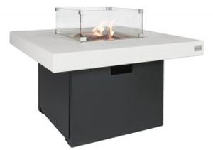 Easy Fires: Vuurtafel Milano Vierkant Aluminium - Wit/Zwart