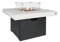 Easy Fires: Vuurtafel Milano Vierkant Aluminium - Wit/Zwart