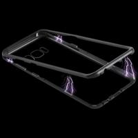 Magnetische metalen Frame gehard glas zorg voor Galaxy S8 (zwart)
