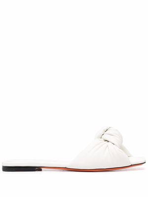 Santoni sandales en cuir à bout carré - Blanc