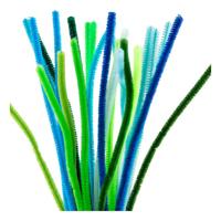 Creativ Company Chenille 6mm x 30cm groen en turquoise harmonie - 25st.