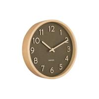 Karlsson - Wall clock Pure wood grain small moss green - thumbnail