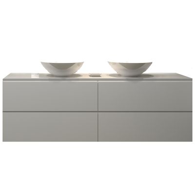 Badkamermeubelset Gliss Zeus 180 cm Mat Wit Met Waskom