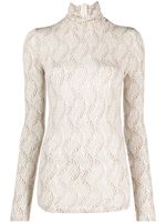 ISABEL MARANT Joyela printed high-neck top - Tons neutres - thumbnail