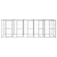 The Living Store hondenkennel - Gegalvaniseerd staal - 550 x 220 x 180 cm - Met dak en deuren - thumbnail