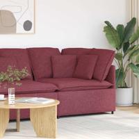 Modulaire hoekmodule bank met kussens 100 cm wijnrood