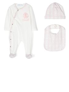 Roberto Cavalli Junior trousseau de naissance à manches longues - Blanc