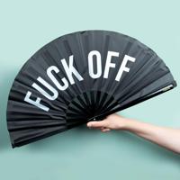 Houten waaier XXL - Fuck Off