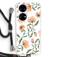 Peachy flowers: Huawei P50 Transparant Hoesje met koord