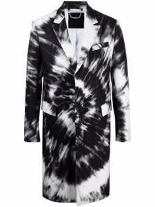 Philipp Plein manteau droit à motif tie dye - Noir