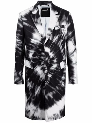 Philipp Plein manteau droit à motif tie dye - Noir
