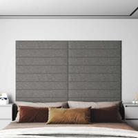 Wandpanelen 12 st 1,62 m² 90x15 cm stof lichtgrijs - thumbnail