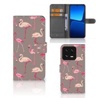 Xiaomi 13 Pro | Telefoonhoesje | Met pasjeshouder | Flamingo