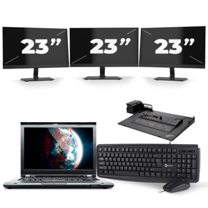 Lenovo ThinkPad T430s - Intel Core i7-3e Generatie - 14 inch - 8GB RAM - 240GB SSD - Windows 10 + 3x 23 inch Monitor
