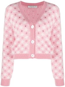 Alessandra Rich cardigan à ornements strassés - Rose