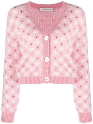 Alessandra Rich cardigan à ornements strassés - Rose