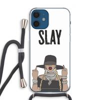 Slay All Day: iPhone 12 Transparant Hoesje met koord