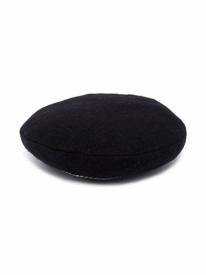 Simonetta casquette en maille à détails rayés - Noir