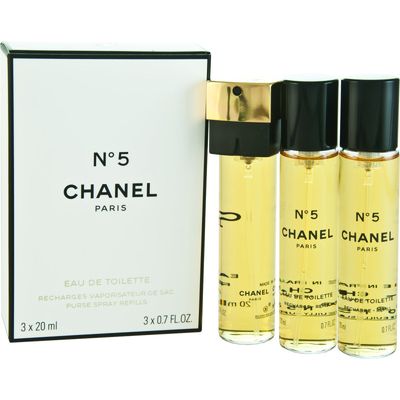 N°5 eau de toilette tasverstuiver navullingen, 3x 20 ml