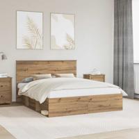 Bedframe Ambachtelijk eiken 160 x 200 cm Massief grenenhout