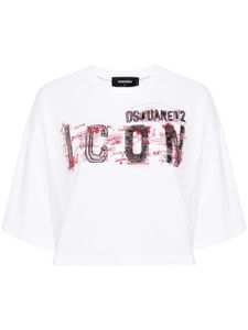 DSQUARED2 t-shirt Icon Scribble en coton - Blanc