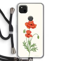 Red poppy: Pixel 4a Transparant Hoesje met koord